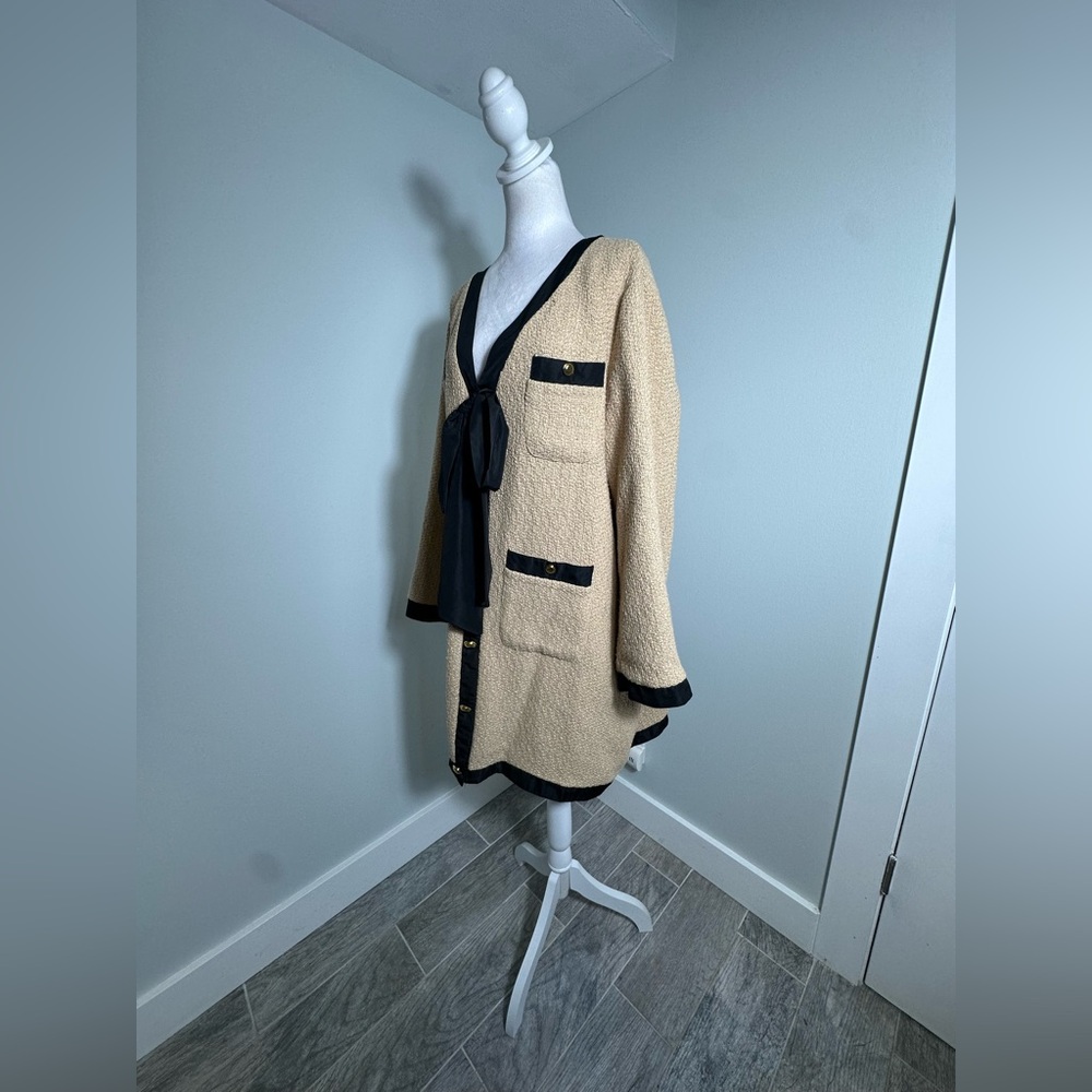 Pomander Place Tan Coco Tweed Bow Dress Size XXXL - Picture 7 of 15